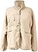 Womens Sherpa Fleece Sweater Casual Button Down Fuzzy Warm Cropped Jackets Winter Long Sleeve Coats with Pockets (Light Khaki,Large)