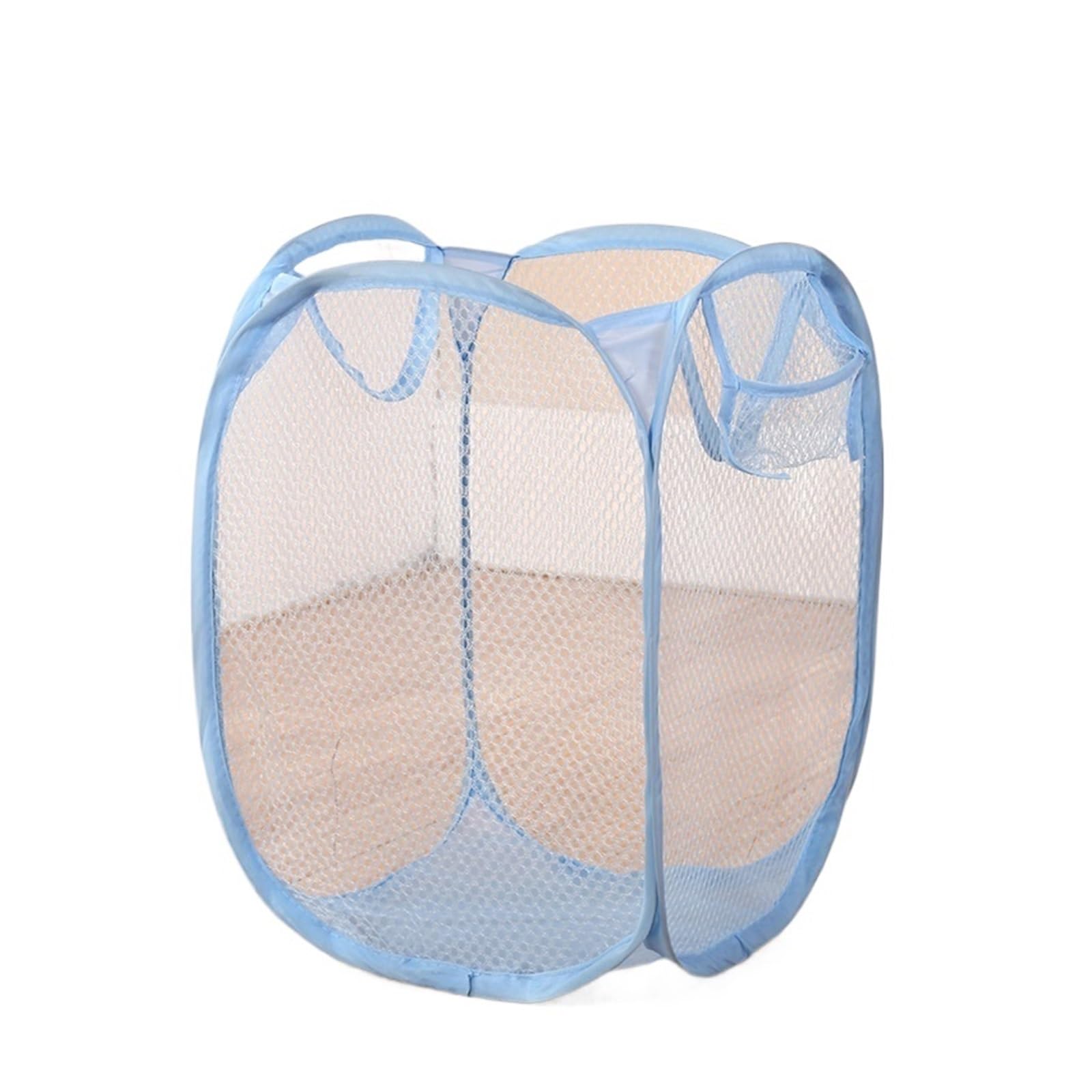 Pop-up Mesh Laundry Basket, Collapsible Portable Hamper for Clothes & Sundries(Blue)