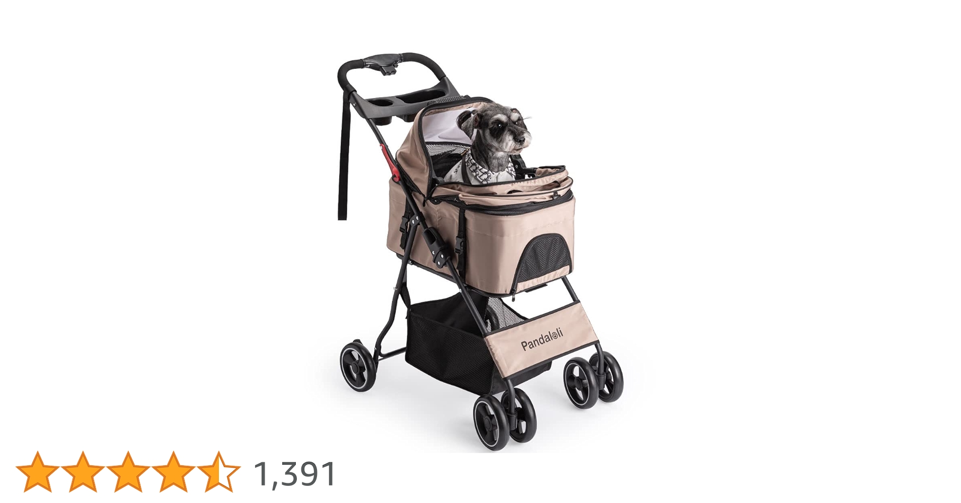 Pandaloli ペットカート　ベージュ　耐荷重20Kg Amazon | Pandaloli ペットカート ベビーカー 犬 バギー:小型犬