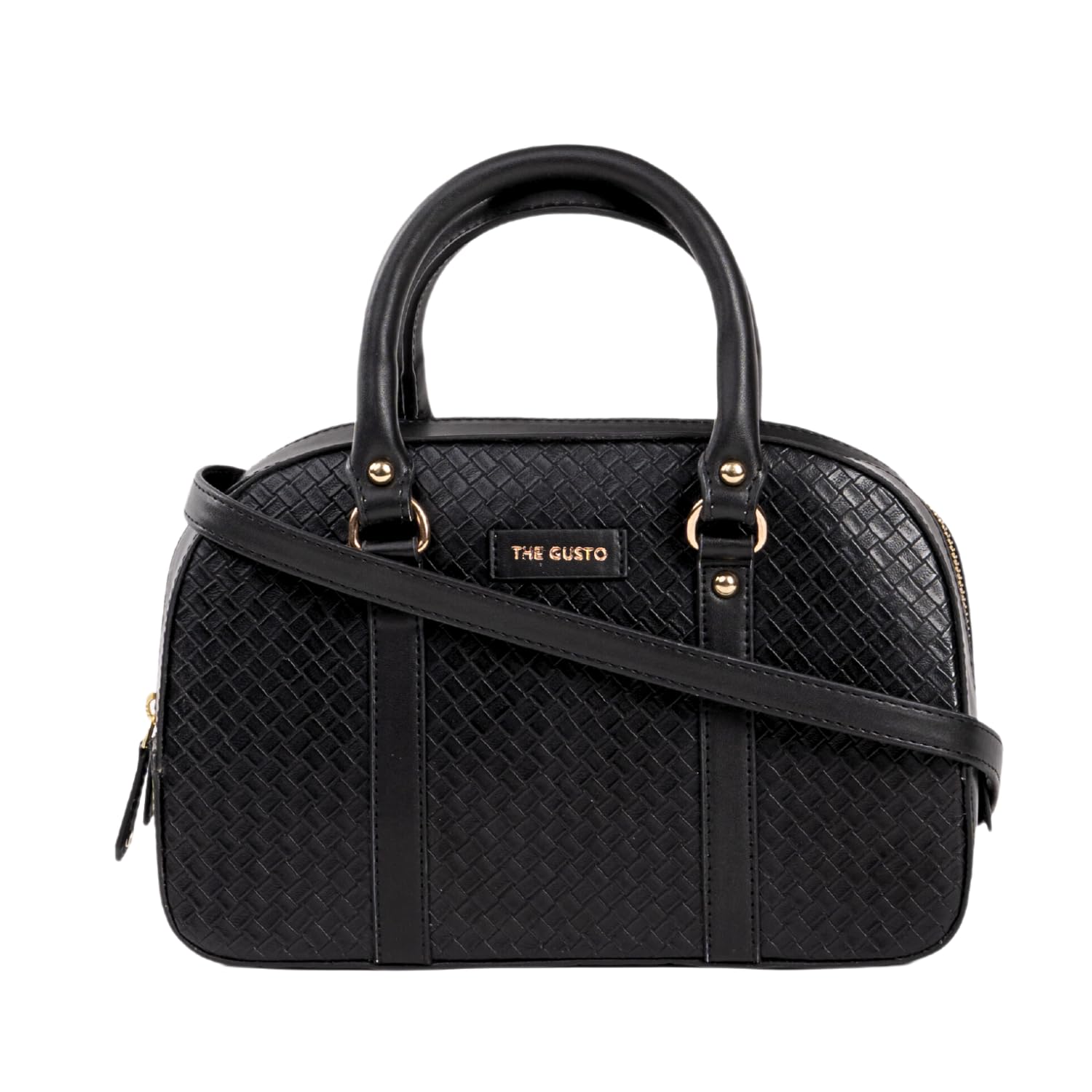 The GustoGusto Vegan Leather Tote Bag Crossbody leather tote Purse Sling for Women, Adjustable Strap Side Vegan Bag, Trendy Quilted Cross Body Purse, Black