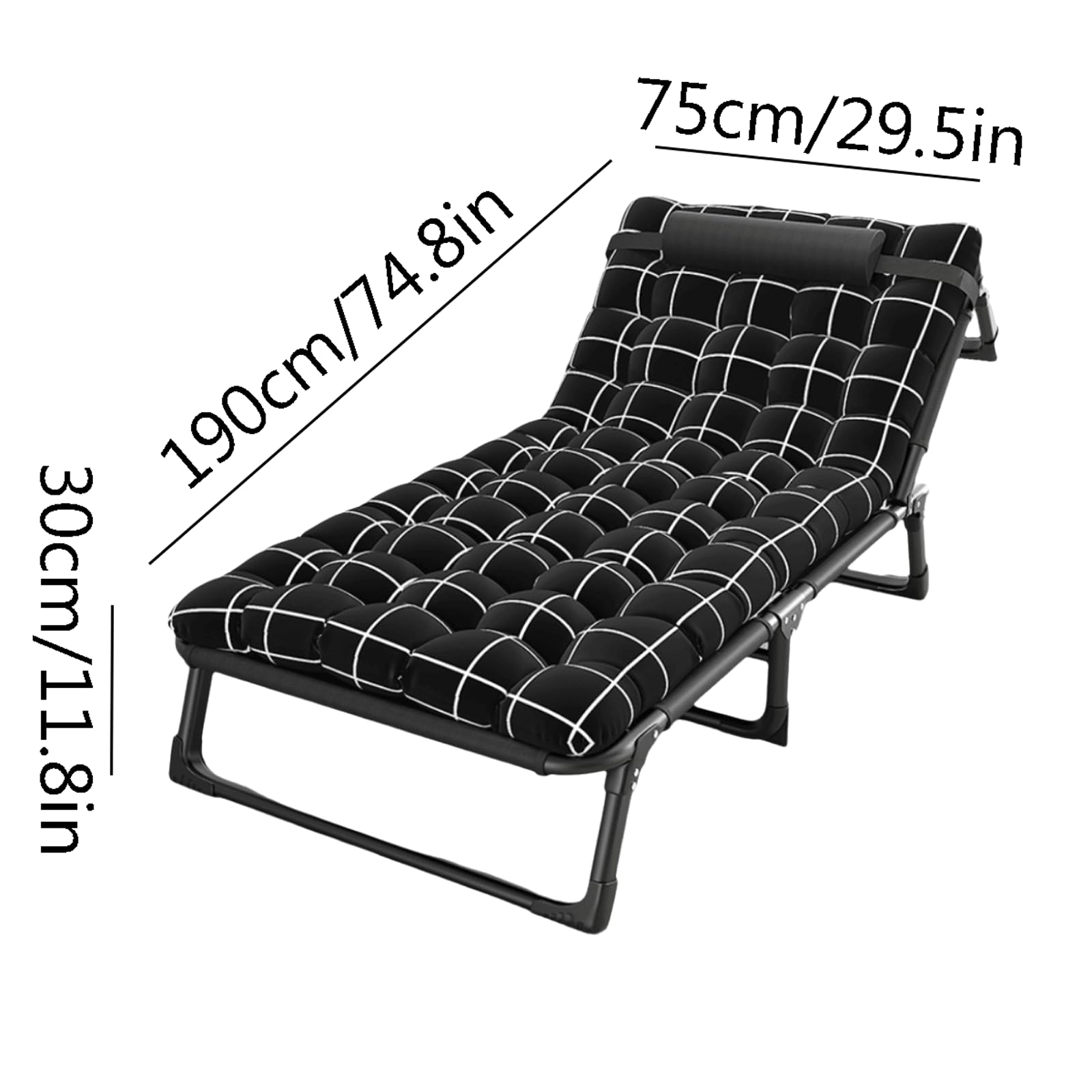 PEKJI Oxford Cloth Foldable Camping Bed Height Adjustable Camp Bed Portable Travel Camp Cots Breathable Folding Bed for Adults