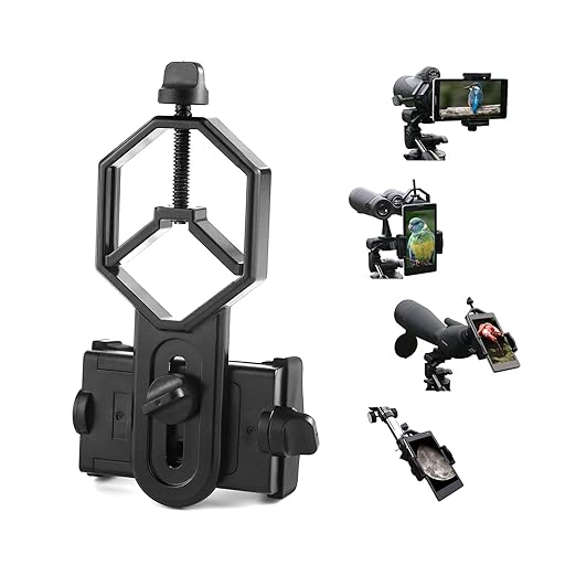 Telescope Adjustable Phone Scope MountCellphone Telescope Adapter Mount, Compatible with