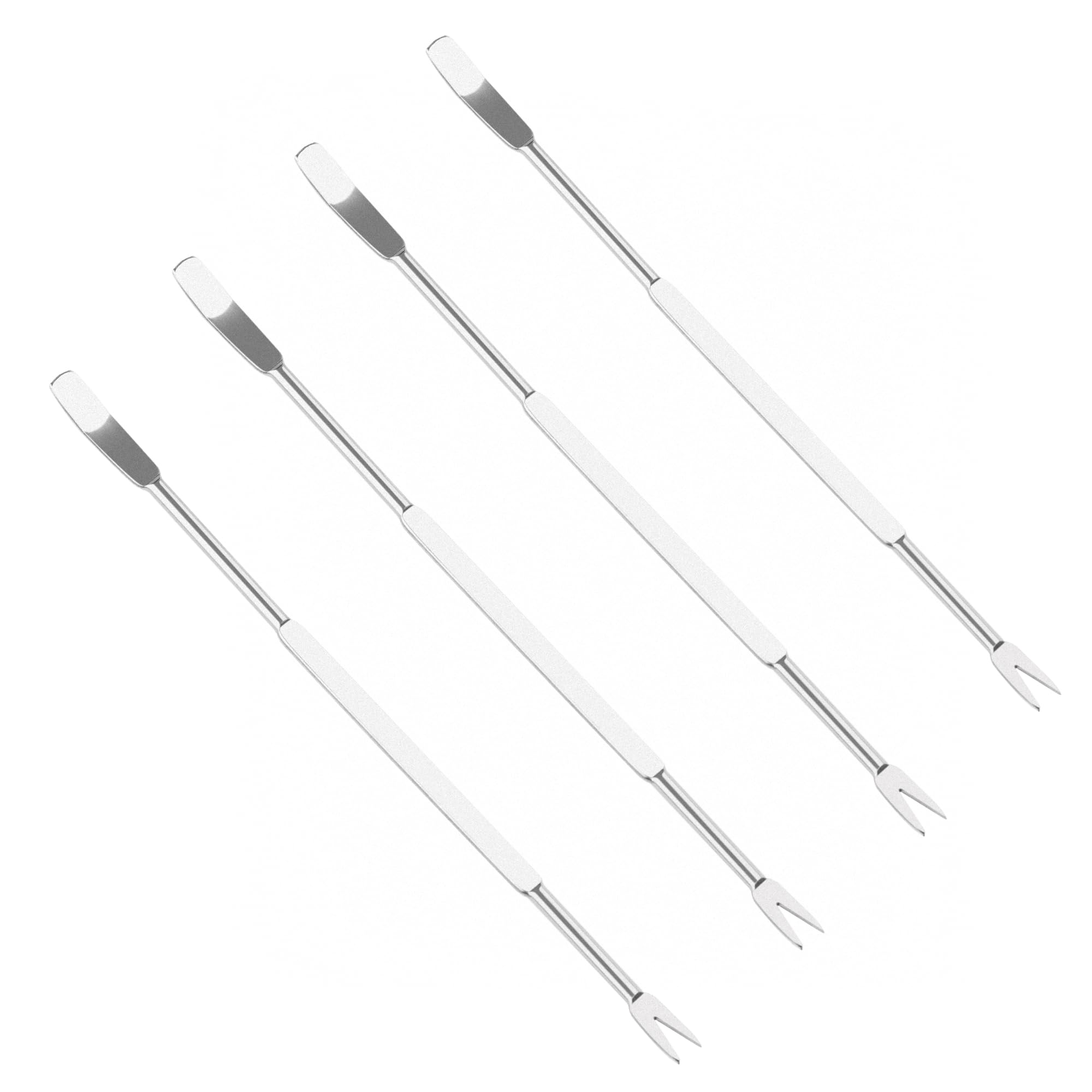 Grills House 4 Pieces Stainless Steel Seafood Forks, Double-ended Lobster, Crabs, Nuts Forks Picks, Seafood Tools Set, Multipurpose, 7-inch, Silver, SF1001-SC