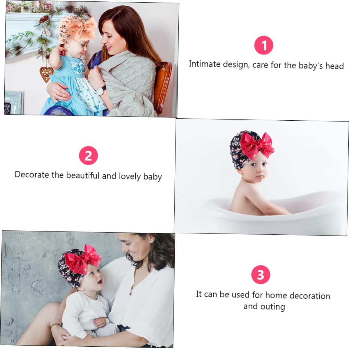 Healvian Cappello A Turbante Cappelli da Ragazza Cofano Avvolgere Neonato Bonnet per Cappello di Protezione Chic per Il Cappello Infantile Cotone Poliestere