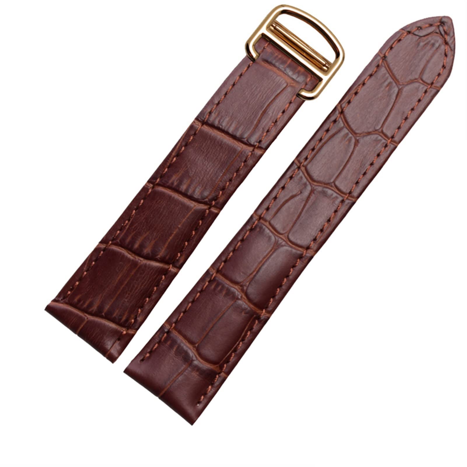 Correa de reloj de cuero genuino de 25mm Agate con cierre desplegable 8
