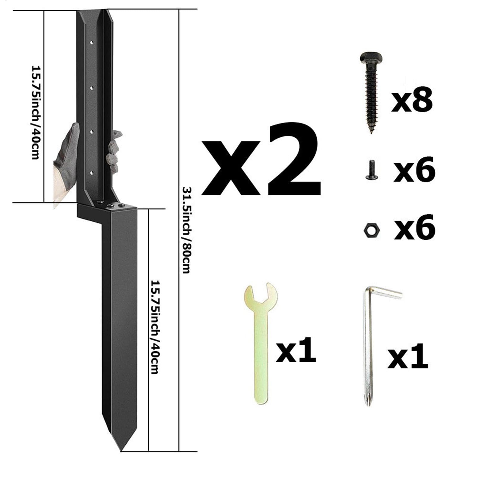 Kit di riparazione per recinzioni ad alte prestazioni dopo la riparazione | Staffa di riparazione fissa, picchetto macinato per riparazione, pali in legno rotti