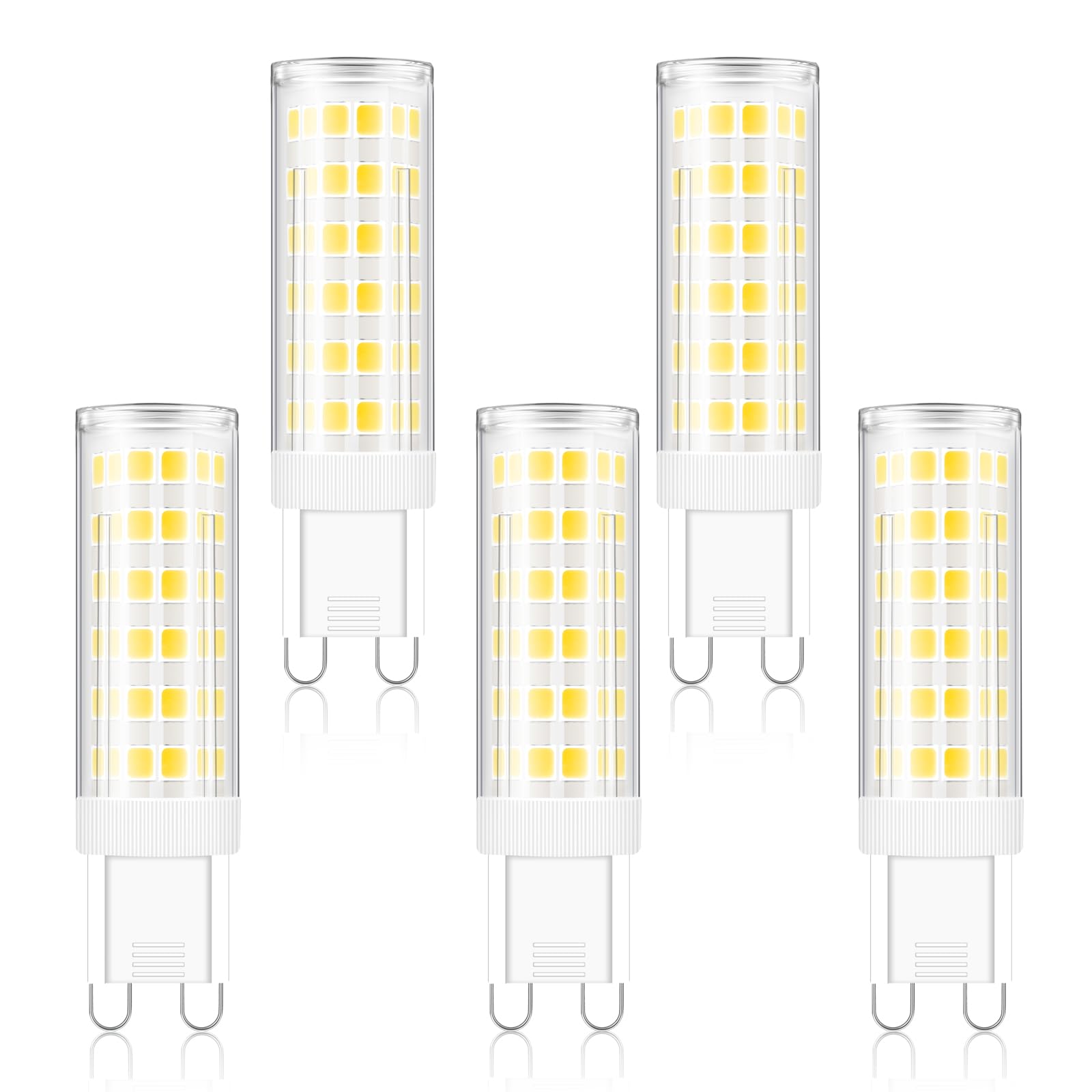 Liuyife 7W G9 LED Bulbs Cool White 6500K, 700LM LED Lamp, AC 220-240V, G9 Corn Bulb Equivalent to 70W Halogen Bulb, Energy Saving Light Bulbs, Non-Dimmable, 5 Pack