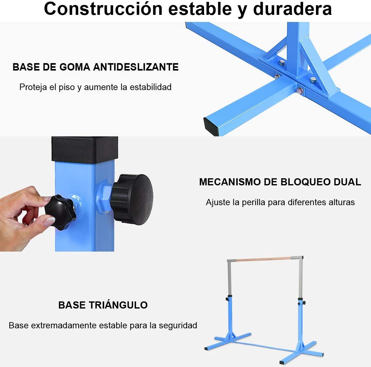COSTWAY Barra Horizontal de Gimnasia para Niños Barra para Entrenamiento Altura Ajustable Carga hasta100kg