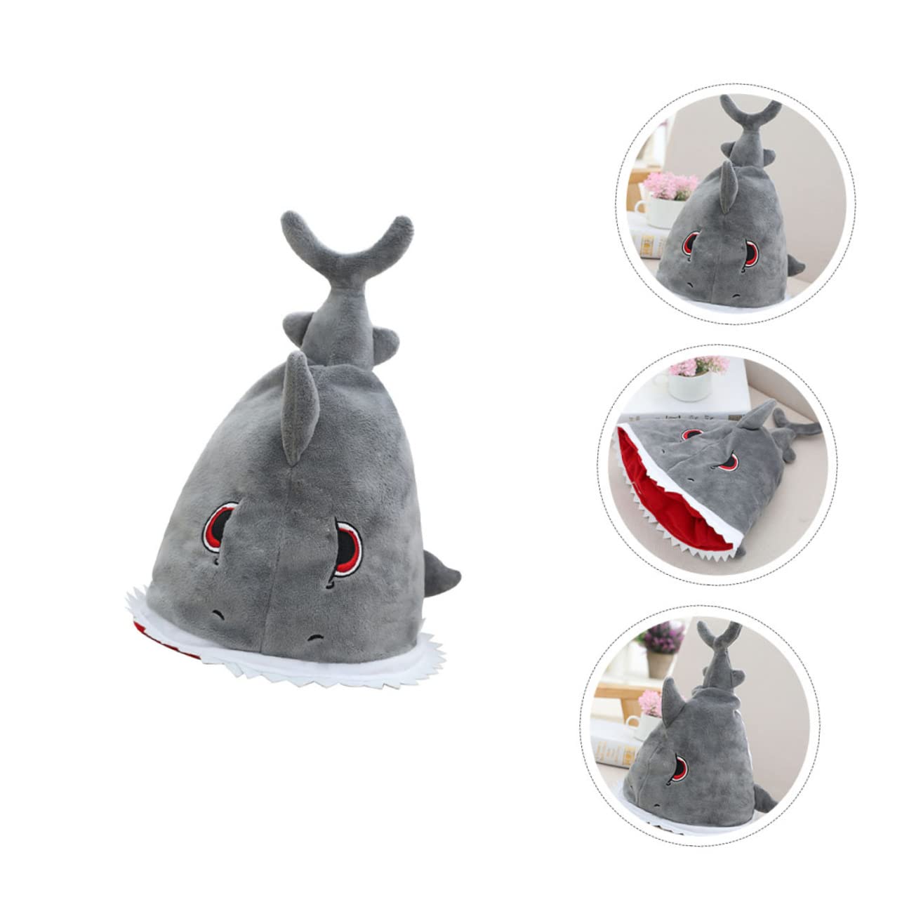 Copricapo Di Squalo Costume Da Squalo Cappello Da Cappello Da Festa Sull'oceano A Tema Cappelli Da Festa Per Animali Foto Cartone Animato Peluche e Cotone Pp Grey
