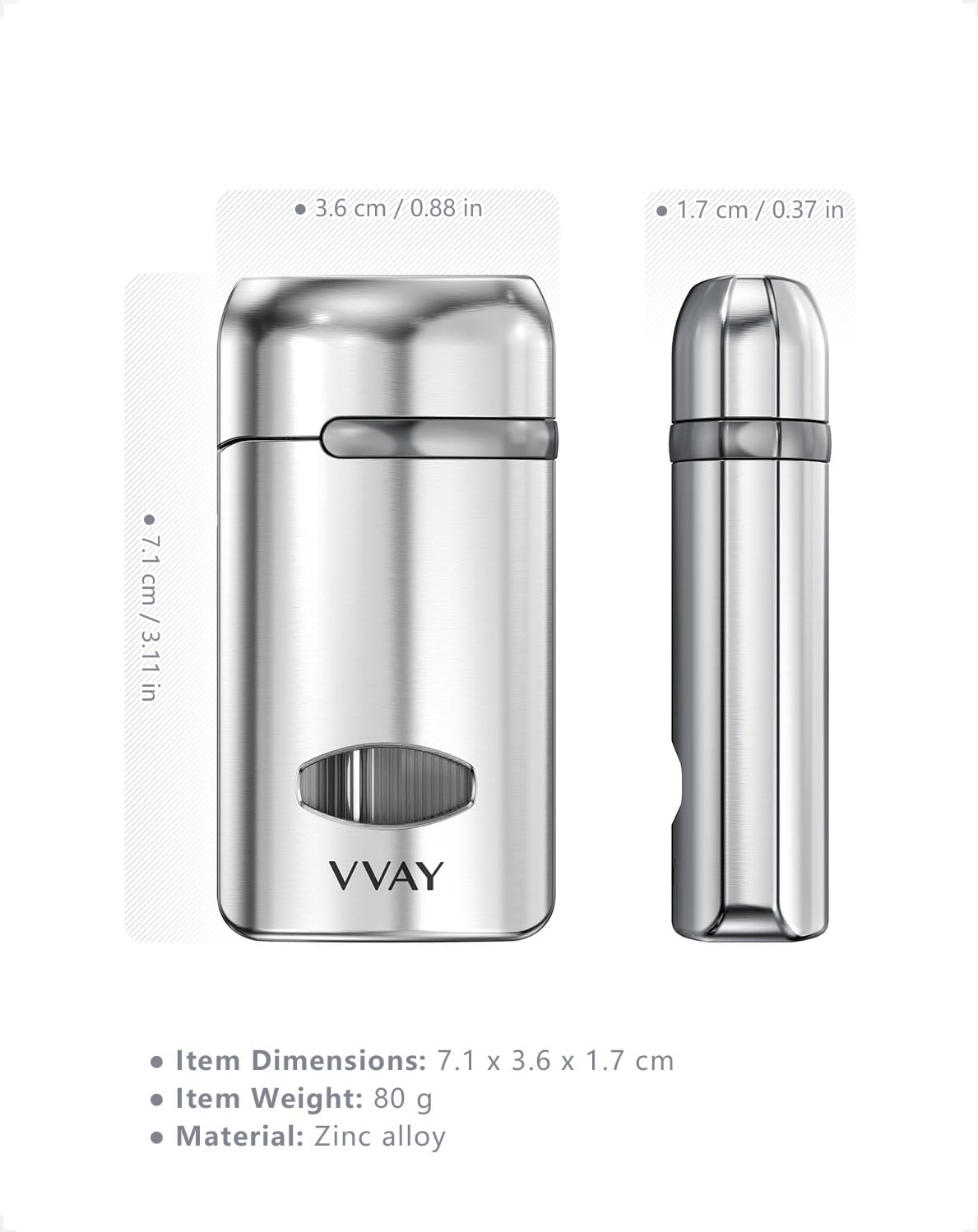 Mechero Antiviento de Gas Recargable, Lighter Sin Gas Incluido