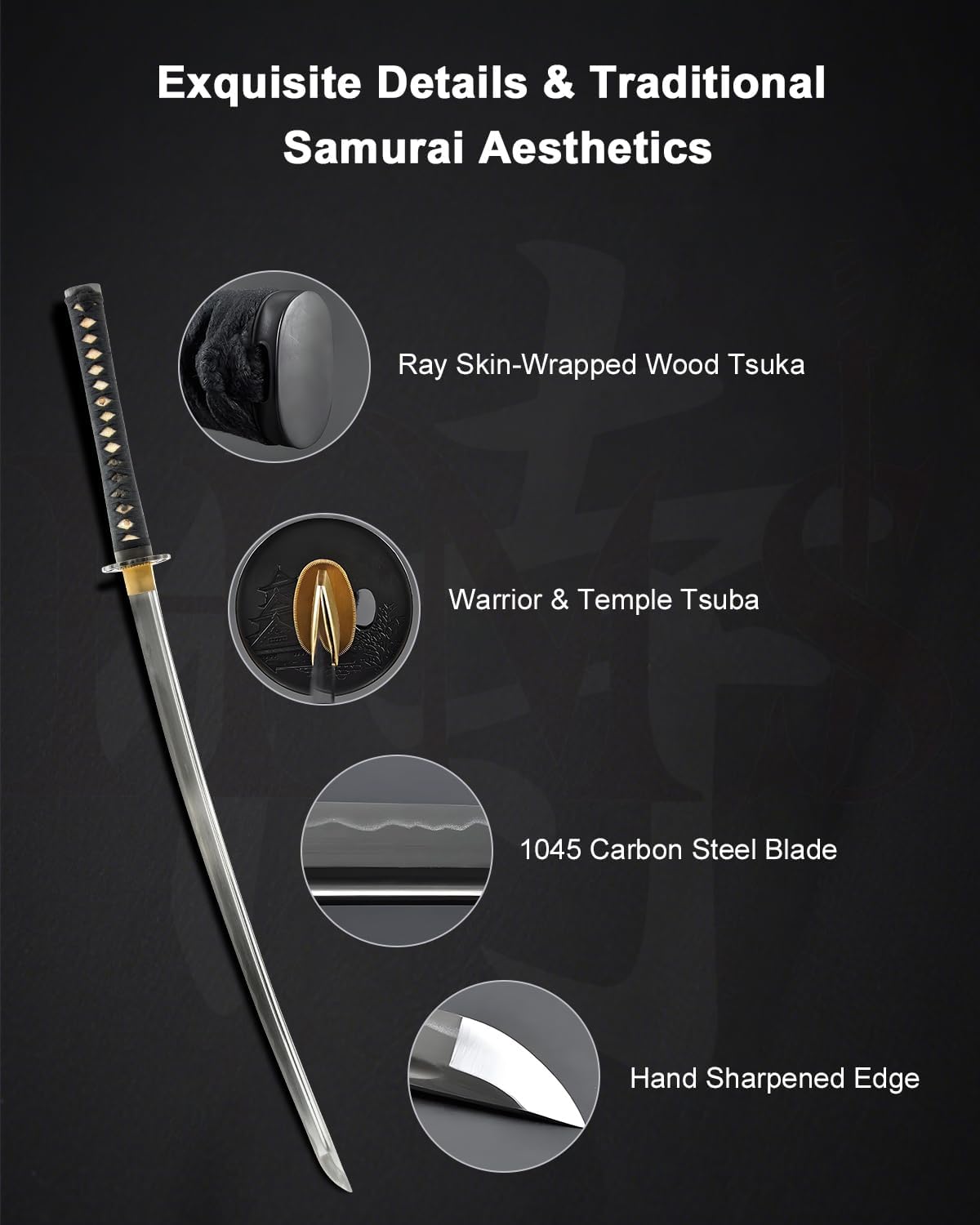 HMS Handmade Wakizashi Sword - Hand-Forged 1045 Steel with Full Tang, Traditional Samurai Short Sword for Display, Cosplay & Collectors