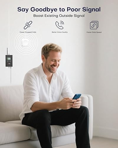 Miniatura 2 de HiBoost Amplificador de señal de teléfono celular Amplificador de señal para mejorar la señal celular para el hogar y la oficina hasta 1,000 – 4,000