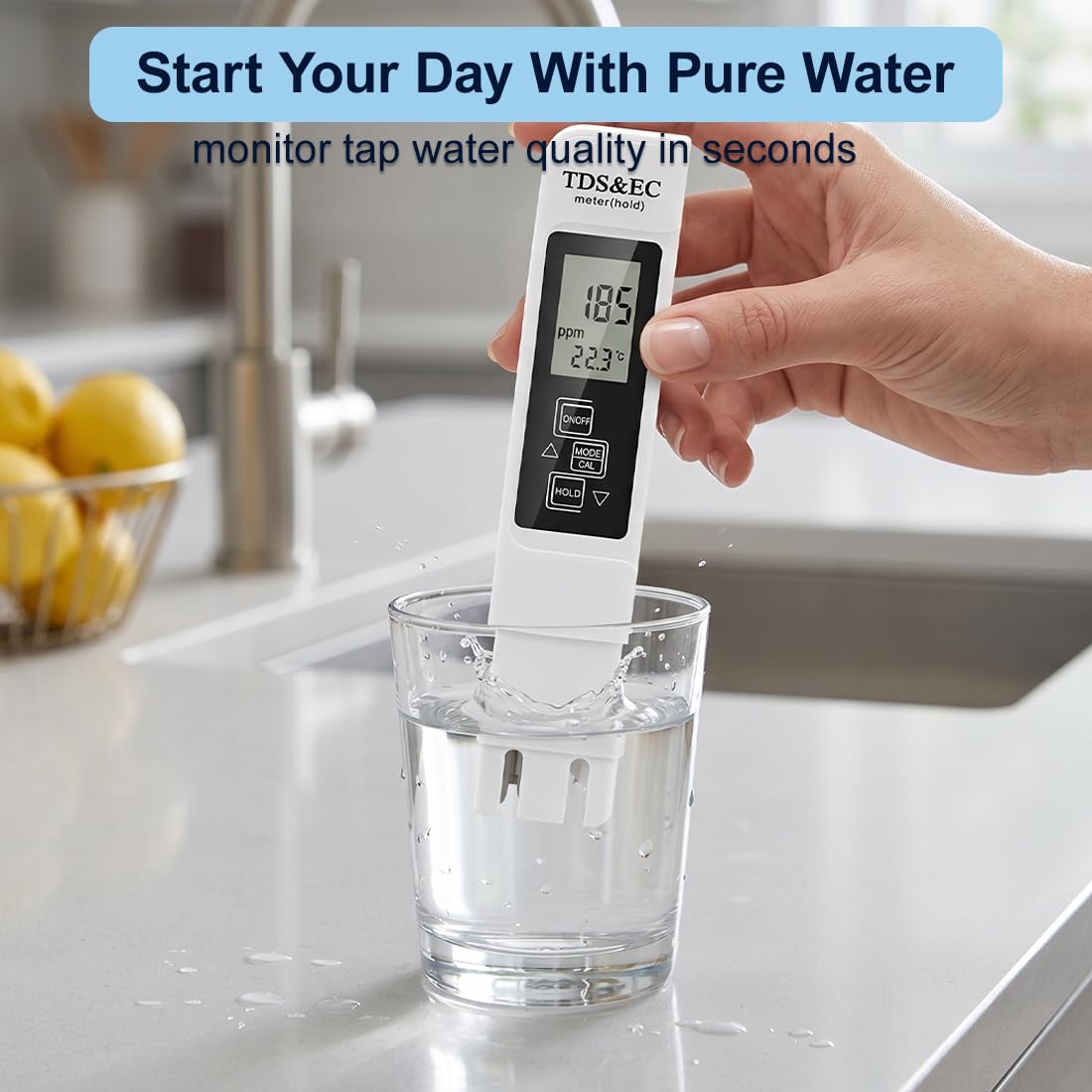 Set di strumenti di analisi,TDS Tester di Acqua 3 in 1+ misuratore di pH, TDS, Digitale Misuratore Durezza Acqua, Tester, Veloce e Preciso, per da Bere, Acquario, Piscina