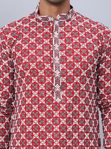 Image of Jompers Rayon Embroidered & Sequins Regular Fit Kurtas for Men.