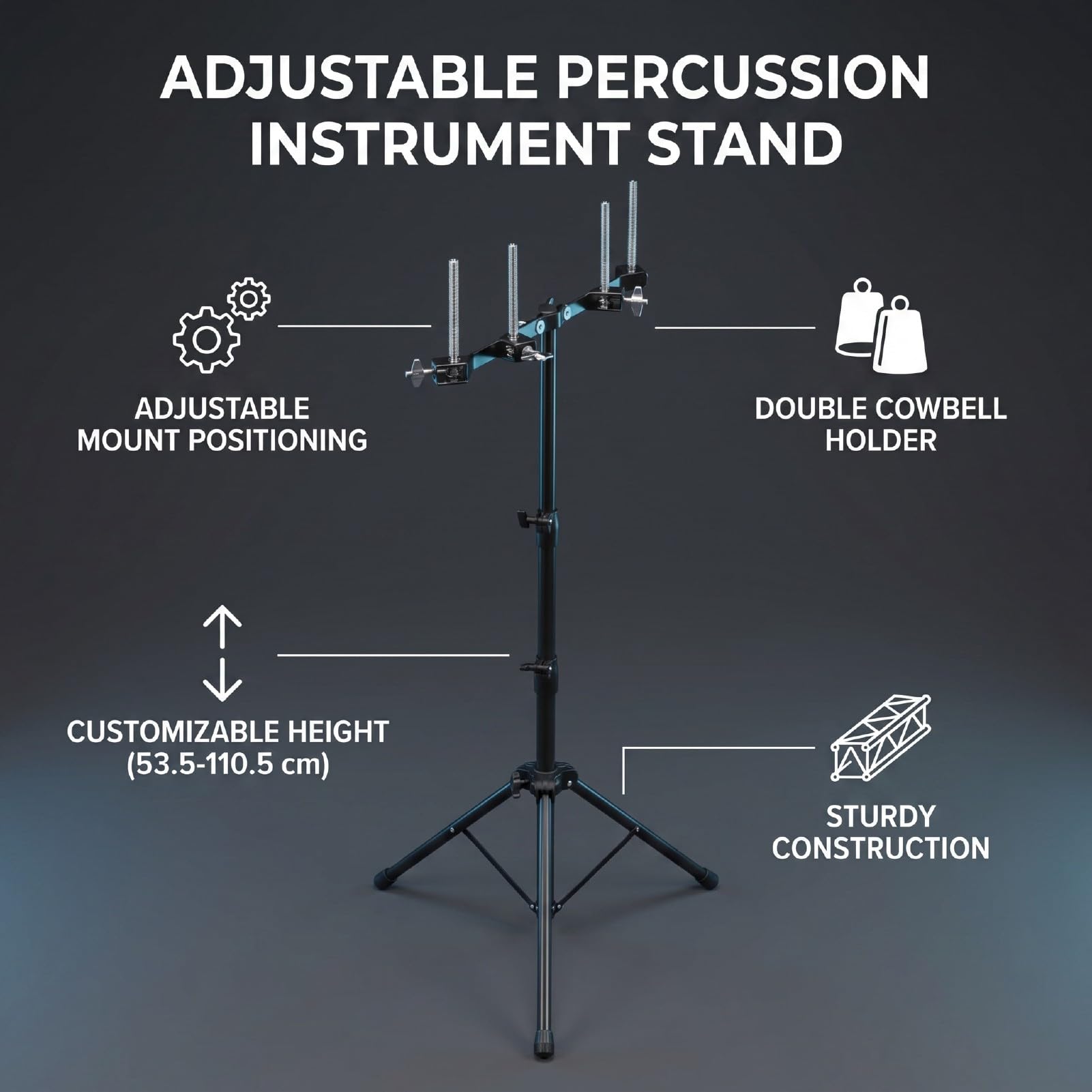 ASHATA Soporte para Instrumento de Percusión con Doble Montaje
