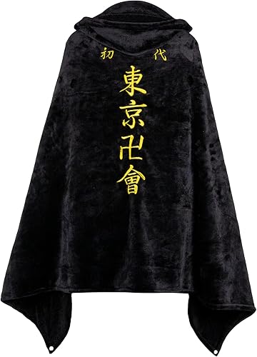 Tokyo Revengers - Manta con capucha suave y acogedora manta bordada de forro polar para cosplay Negro - disponible en Yaxa Colombia