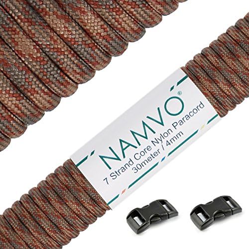 Namvo 550 Paracord Mil Spec Type III 7 strand parachute cord Total Length 100ft/30 Meters Spots/Stripes/Camouflage 