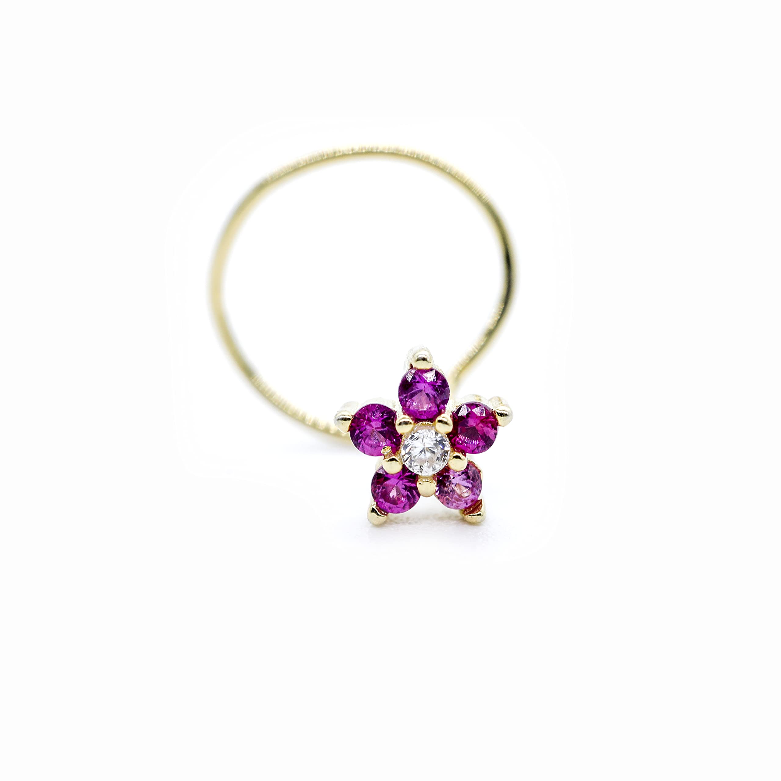 JSAJ 92.5 STERLING SILVER RUBY WITH ZIRCONIA STONE WITH GOLD PLATING WIRE NOSE PIN FOR GIRLS AND WOMENS (B096B3Q241) Amazon Price History, Amazon Price Tracker