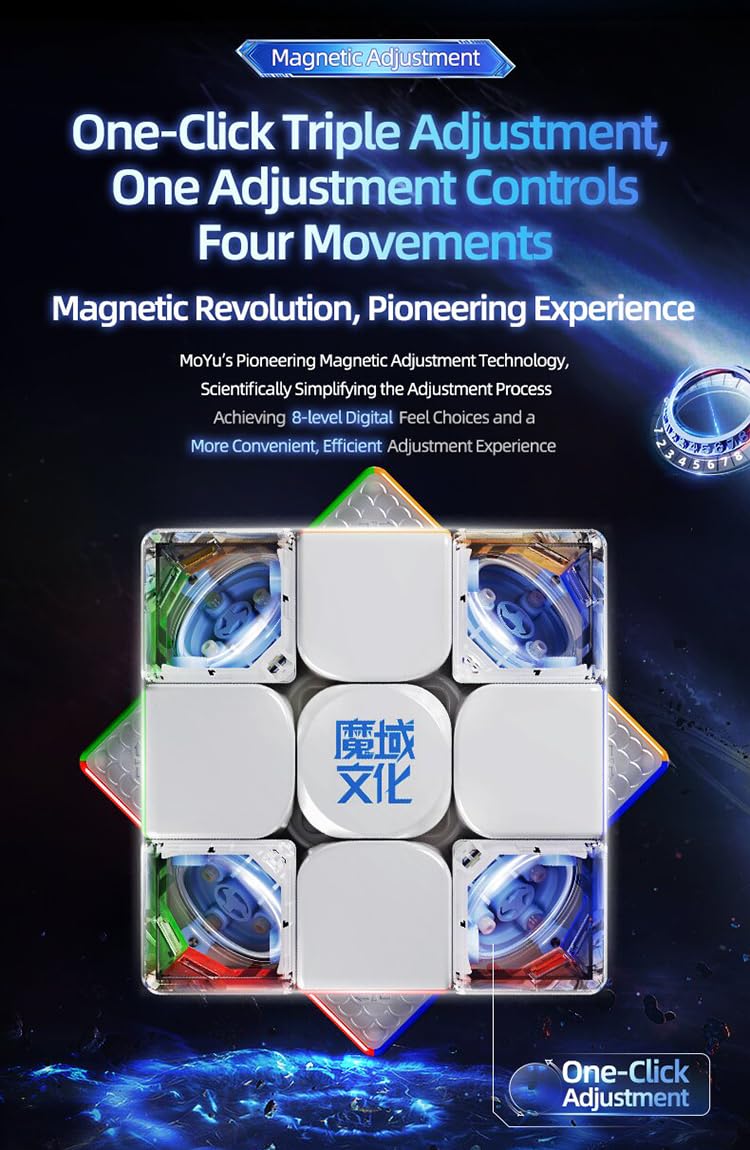 Bukefuno MoYu Super WeiLong V2 20-rdzeniowy rdzeń UV MagLev wersja 3x3 2025 magnetyczna prędkość, bez naklejek, magiczne puzzle 3 x 3 x 3 zabawki (20 magnesów, kulkowy rdzeń powlekany promieniowaniem