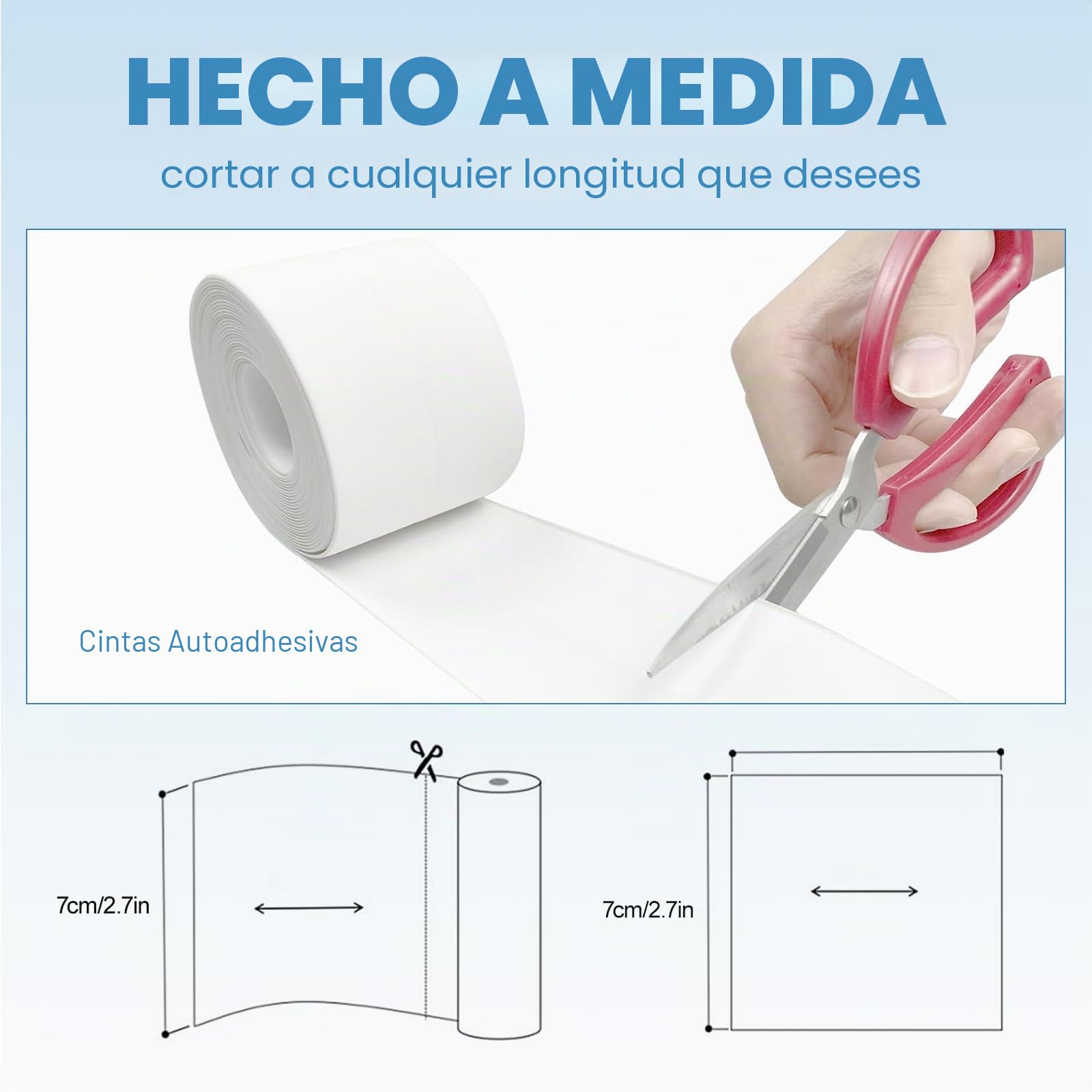 Rodapié blando autoadhesivo, 7 cm de zócalos de PVC blando, placas flexibles autoadhesivas impermeables, zócalo blando flexible adecuado para cocina y baño (blanco, 25 m)