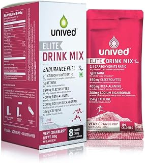 LOGY Elite Drink Mix, 2:1 Carbohydrate Ratio, 45g Carbs, 1gm Betaine, 890mg Electrolytes, 400mg Beta-Alanine, 200mg Sodium Bicarbonate, 35mg Caffeine, 190kcal, Vegan & Gluten-Free, Very Cranberry