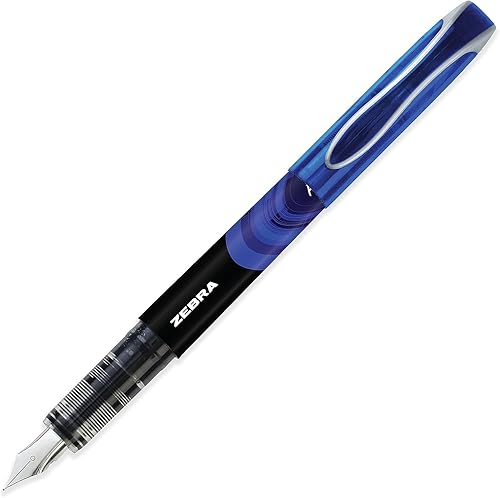 Miniatura 5 de Zebra Fuente - Pluma estilográfica desechable, punta fina de 0.039 in, 0.024 in de ancho de línea, cartera de 4 unidades (negro y azul)