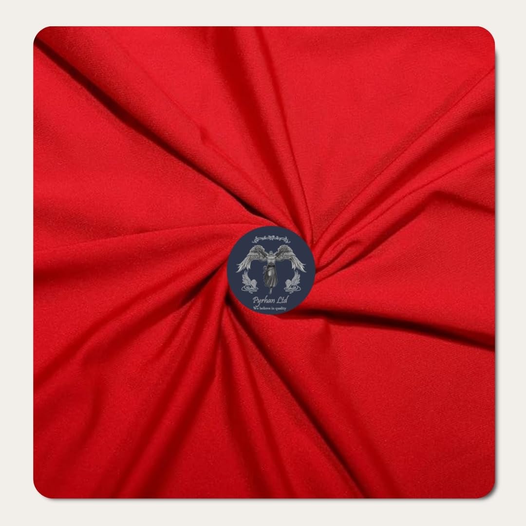 Pyrhan Ltd We Believe In Quality Red Pyrhan Ltd Plain Cotton Fabric By The Metre Fabric For Dressmaking, Quilting, Cushions, Pillowcases, Curtains Lining, Material For Making Patchwork & Fat Quarter 60 Inch Width (Red)