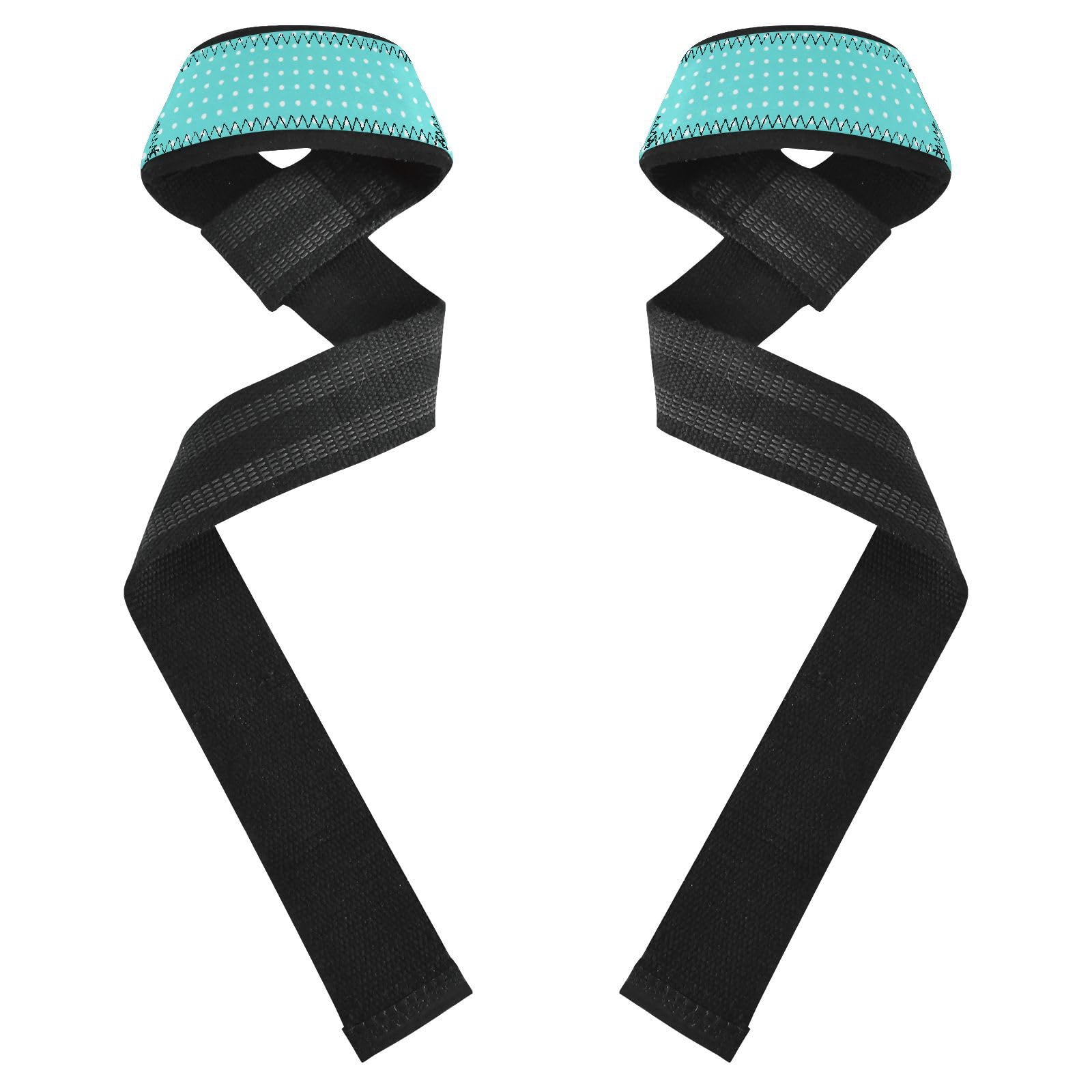 STAYTOP Green Wave Point Wrist Straps for Weightlifting,Lifting Straps with Neoprene Cushioned Wrist Padded and Anti-Skid Silicone for Strength Training,Bodybuilding,Deadlifting