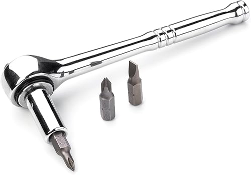 Miniatura 4 de MAXPOWER Juego de llaves de vaso Dr. de 35 piezas de 1/4 pulgadas con métricas + SAE, mango de trinquete, barras de extensión, ranura, Torx, brocas,