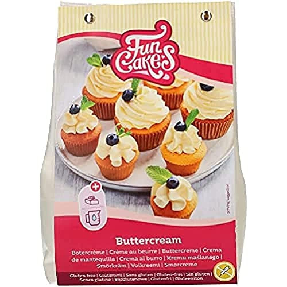 FunCakes Mix for Buttercream, Gluten Free: Easy to Use, Creamy, Perfect for Cake Decorating, Covering and Filling, Topping on Cupcakes, 500g