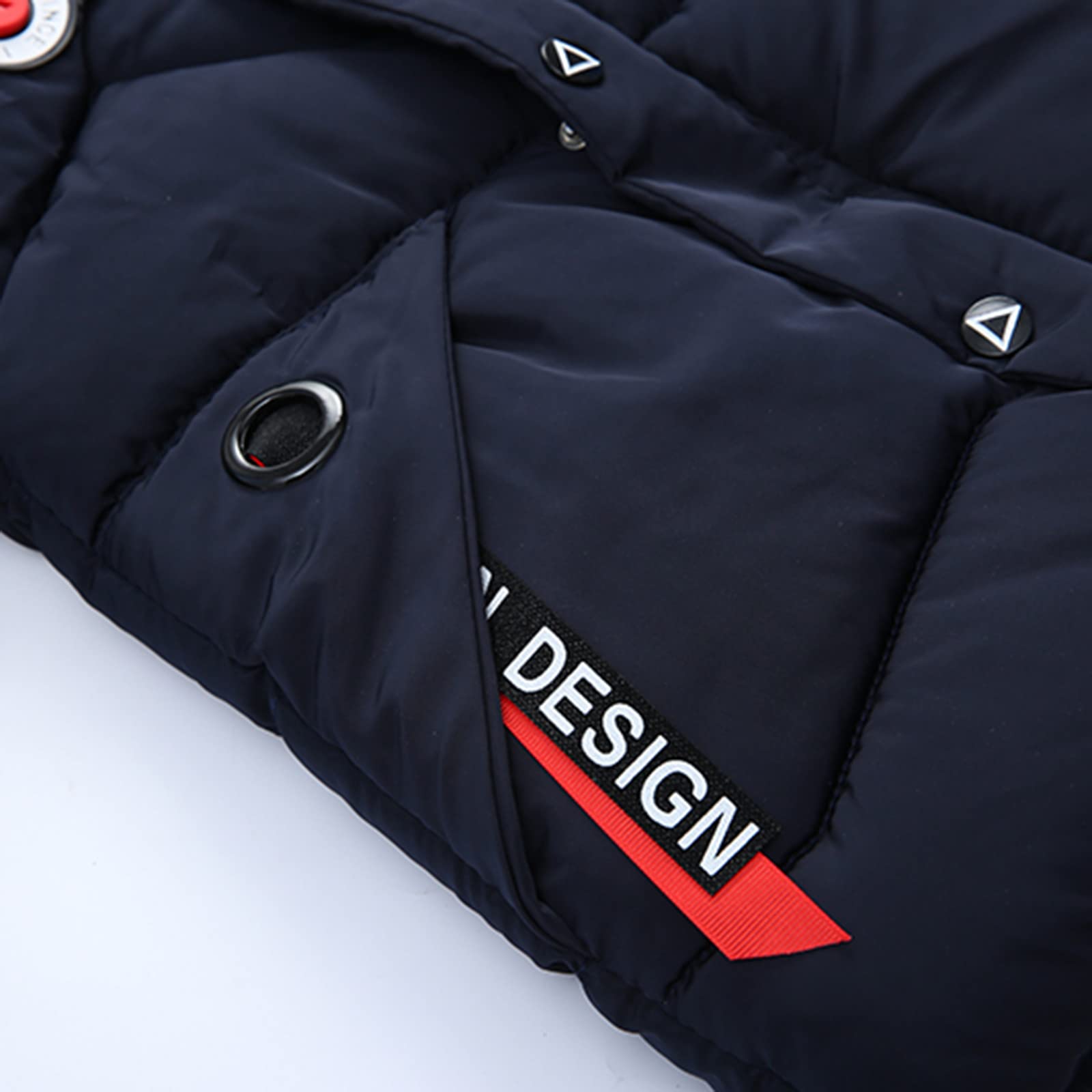 Piumino per bambini Ragazzi Inverno Scuola Con Cappuccio Foderato In Pile Piumino Imbottito Caldo Capispalla Bambini Addensare Confortevole Snowsuit