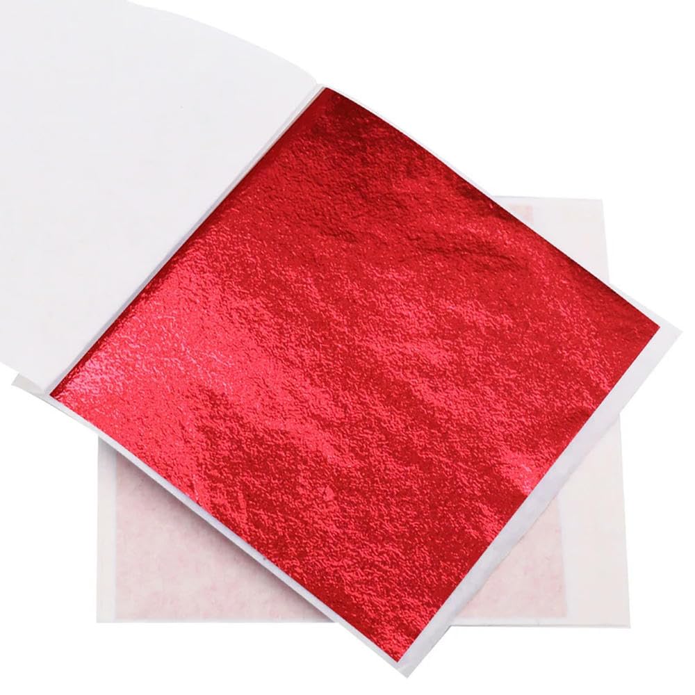 100 hojas/10 Colores de Papel de Aluminio de imitación de Hoja de Oro Rosa y Rojo para Manualidades, diseño de Manualidades, Material de Embalaje y decoración.