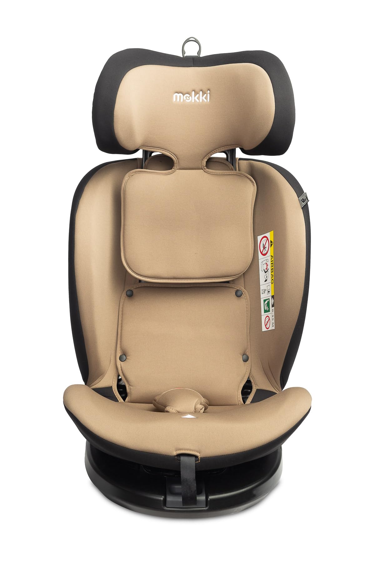 CARETERO - Autositz Kinder - Autokindersitz MOKKI - Gegurteter Autositz - i-Size Homologation ISOFIX - für Kinder von 40-150 cm Größe - Rotierend 360° - Reduktionseinsatz für Babys - Beige
