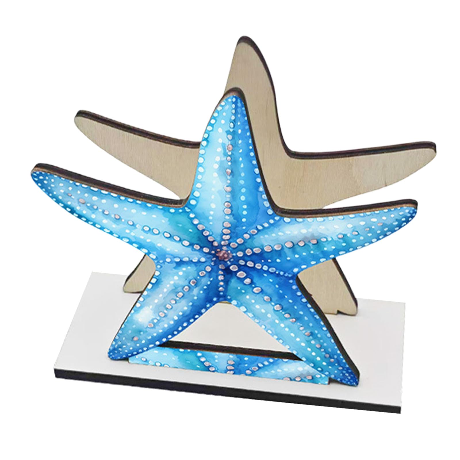 Tsophreniq Rustics Wooden Dining Table Napkin Rack Decorated with Nauticals Lighthouse and Starfishes Design Wooden Napkin Holder