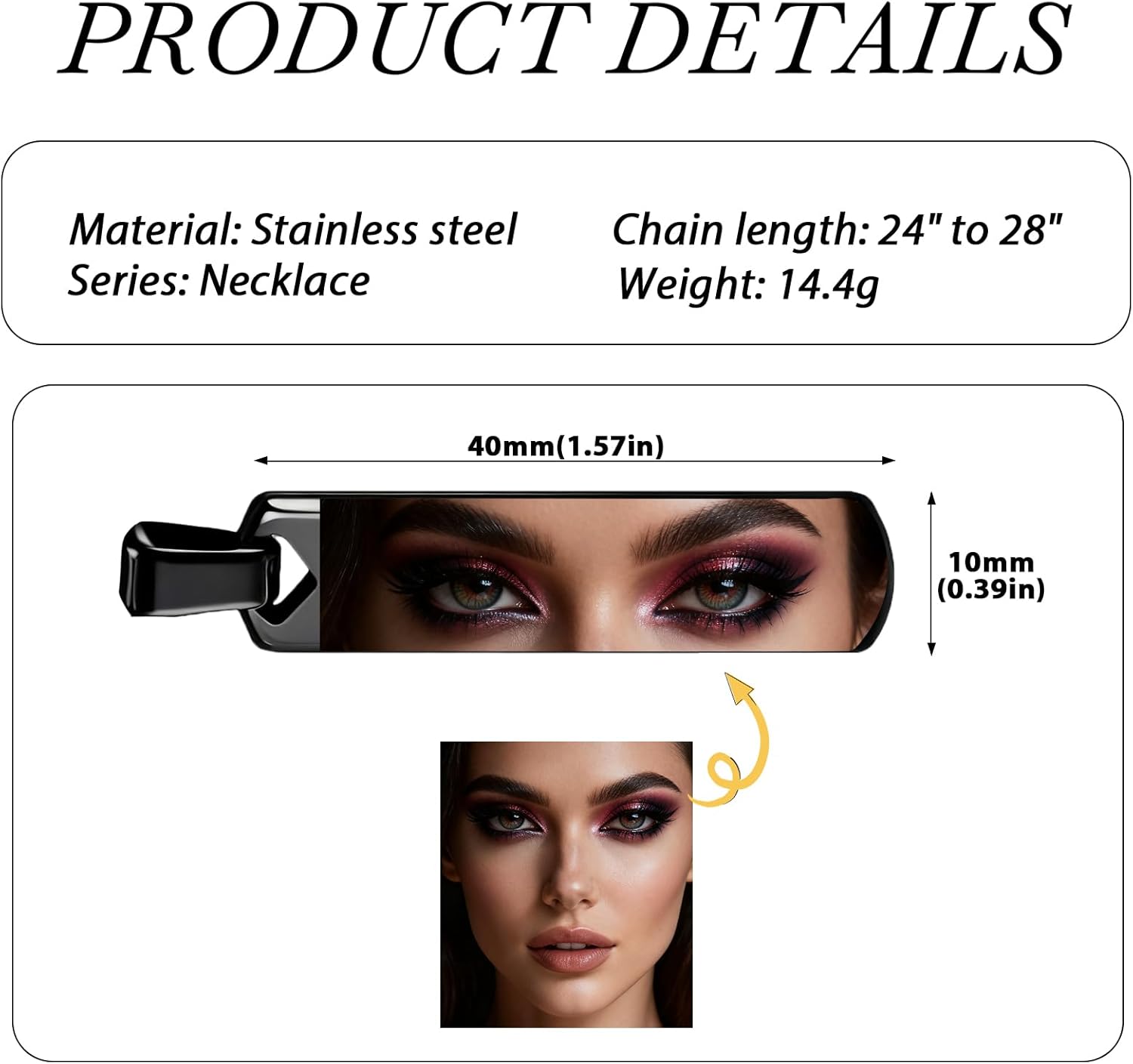 Custom Eye Necklace - Personalized Eye Necklace, Customize Eyes Necklace for Women Men Valentines - Image 2