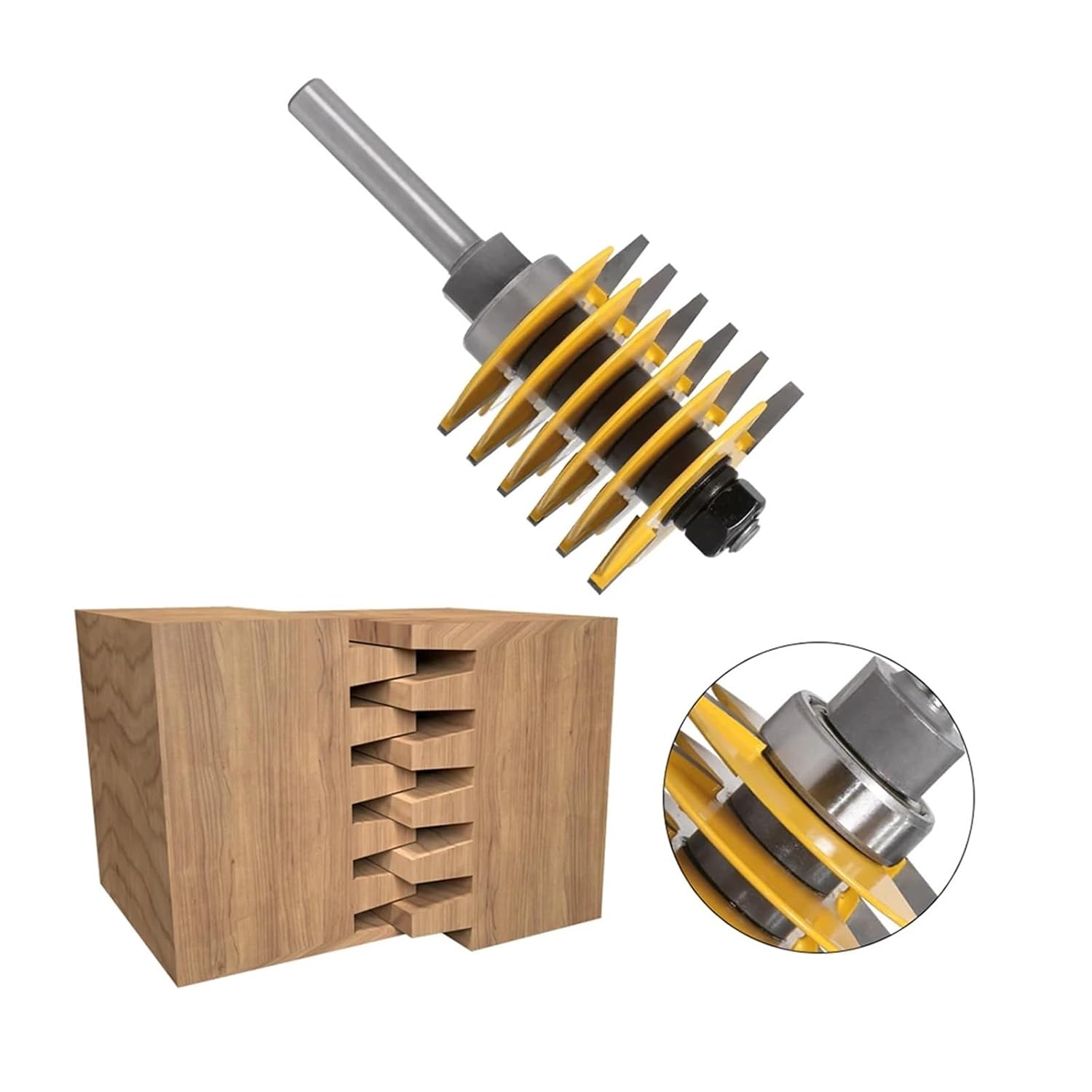 1pc 8mm 12mm 1/2in Shank 2 Teeth Adjustable Finger Joint Router Bit Tenon Cutter Industrial Grade for Wood Tool(12mm Shank)