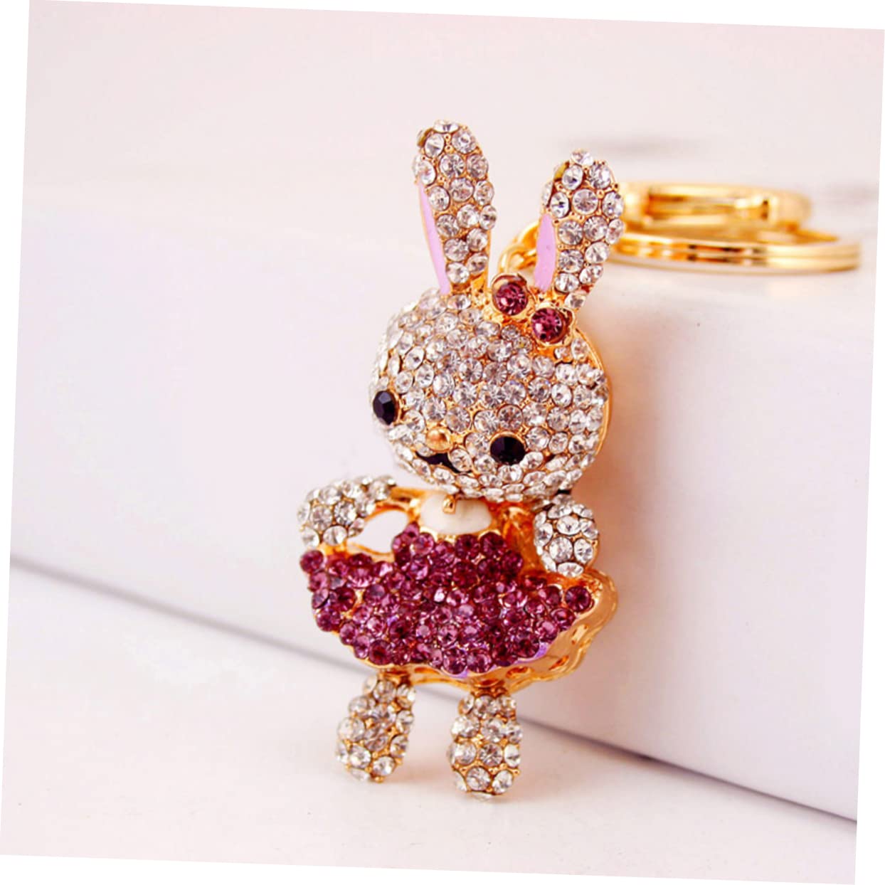 3piezas De Conejo Rhinestones Colgante Decorativo Para Mochilas y Llaves Adolescentes
