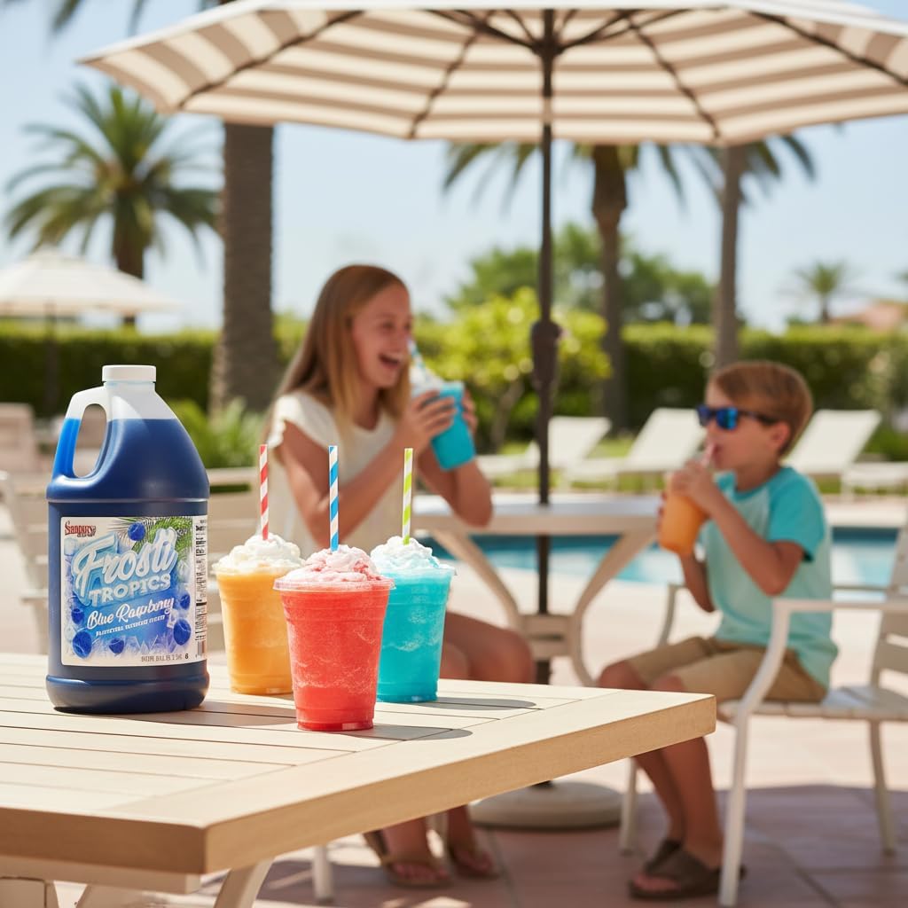 Snappy Frosti Tropics Georgia Peach Slushy Mix, jarabes de granizado para máquina, jarabe de granizado, mezcla para máquina de granizado para niños, mezcla para granizados para máquina de bebidas