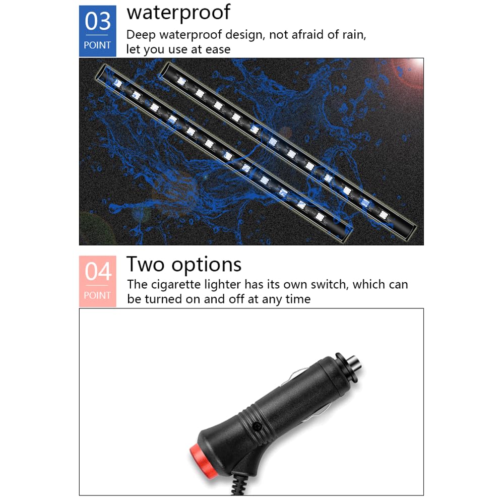 Amazon | 車 LEDテープライト USB/シガーソケット式 5Vフットランプ