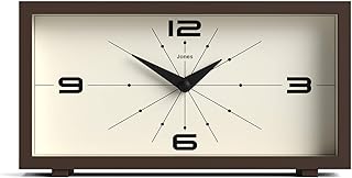 JONES CLOCKS® 'Odeon' Desk Clock | Modern Rectangular Design in Brown, S...