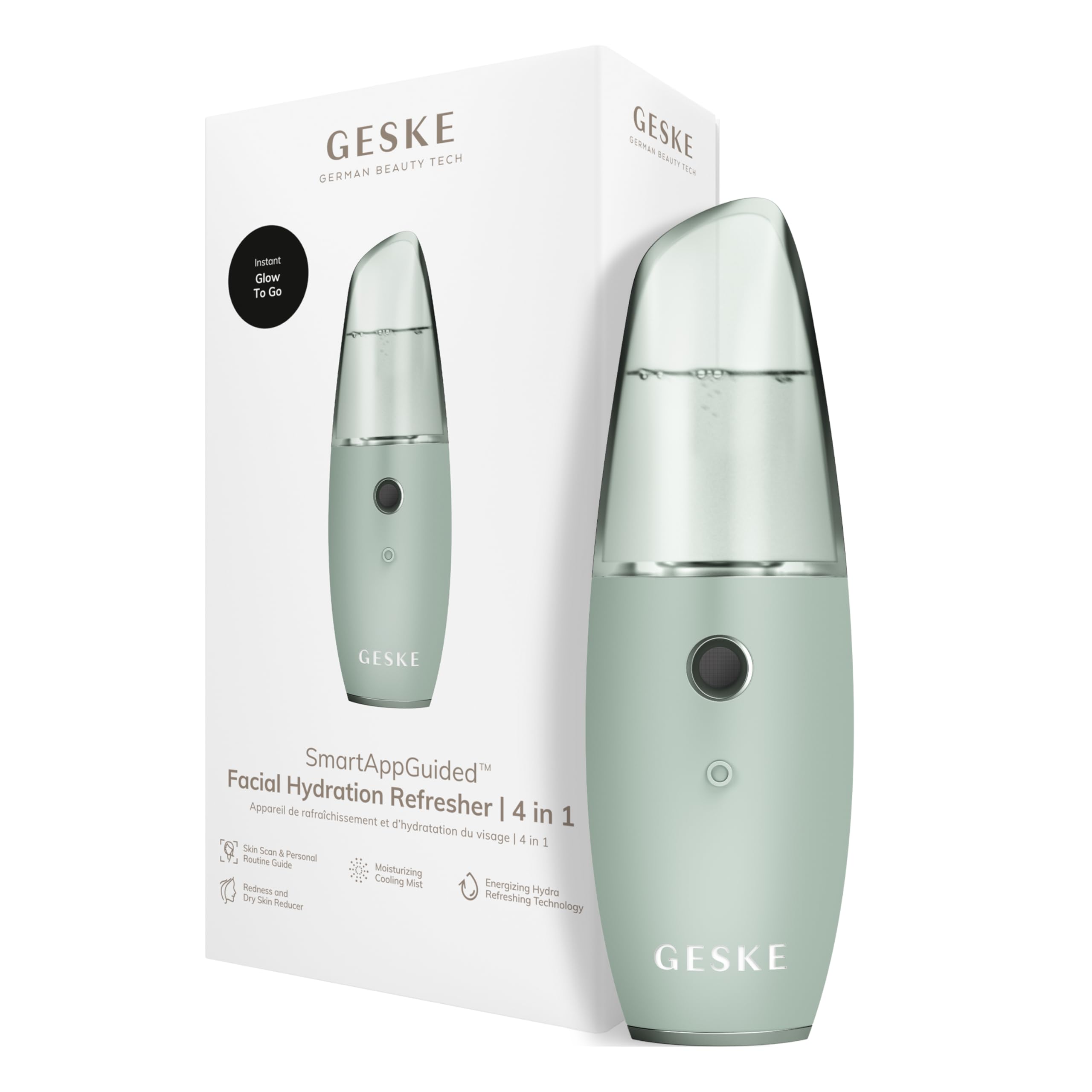 GESKE SmartAppGuided Facial Hydration Refresher 4 in 1 Wasserzerstäuber Gesichtsdampfer Gesichtsreinigungsgerät