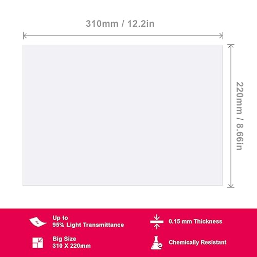 Miniatura 9 de Phrozen Película de liberación PFA (nFEP) (3 piezas, tamaño A4 de 8.268 x 11.693 in), usos duraderos, resultados de impresión precisos, para todas