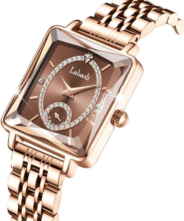 GORBEN Women's Luxury Watch, Day and Date Display, Gold Stainless Steel Bracelet, Small Wrist Size - Image 2