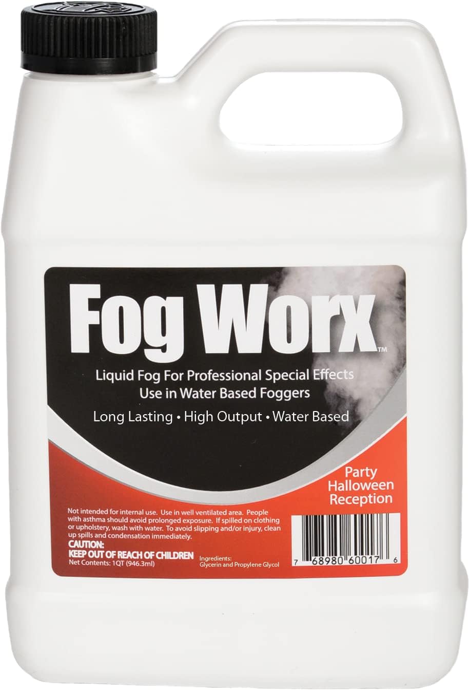 FogWorx Fog Juice - 1 Gallon of Organic Fog Fluid (128 oz) - Medium Density, High Output, Long Lasting Fog Machine Fluid for 400 Watt to 1500 Watt Machines : Musical Instruments