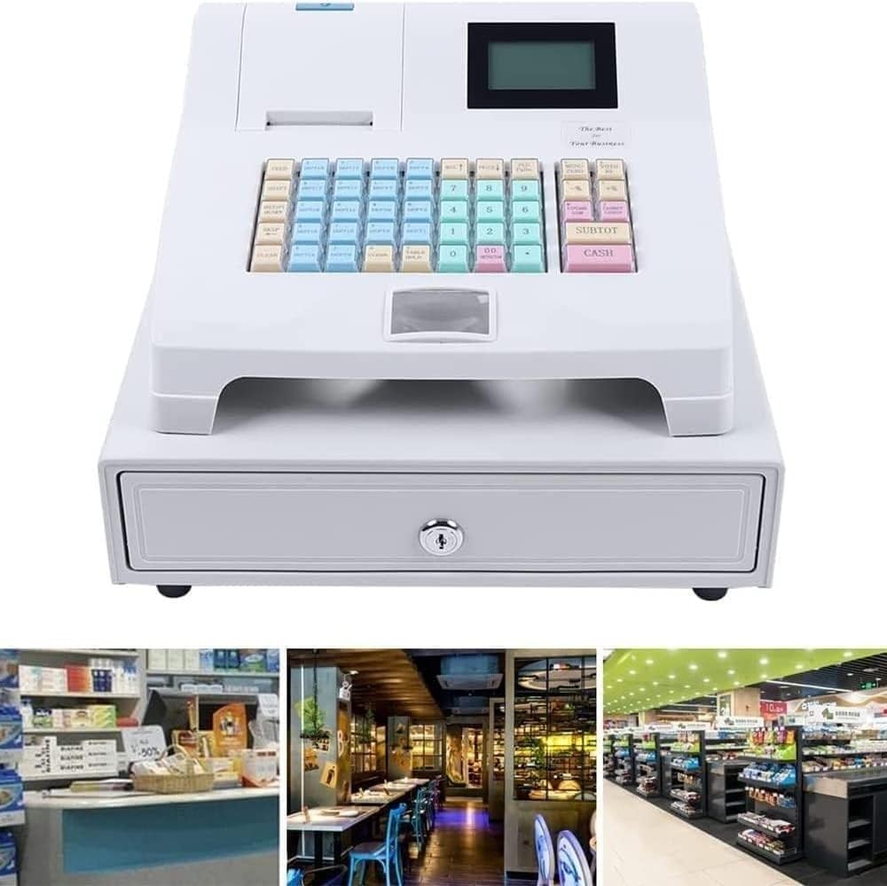Caisse enregistreuse électronique multifonctionnelle, système de Point de Vente avec 48 Touches, 8 écrans LED numériques, système de Point de Vente au détail et tiroir-Caisse