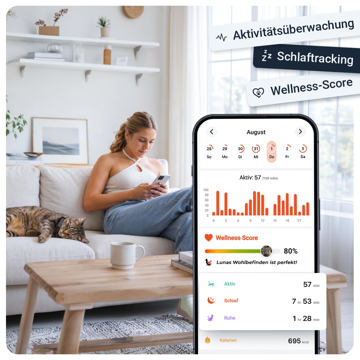 PAJ GPS Tracker Mini für Katzen inkl Katzenhalsband (Sicherheitsverschluss) | 4G - Live-Ortung in Europa - Weglaufalarm - Geozaun - 100% Wasserdicht - Mini Katzen GPS-Tracker für Freigänger - schwarz