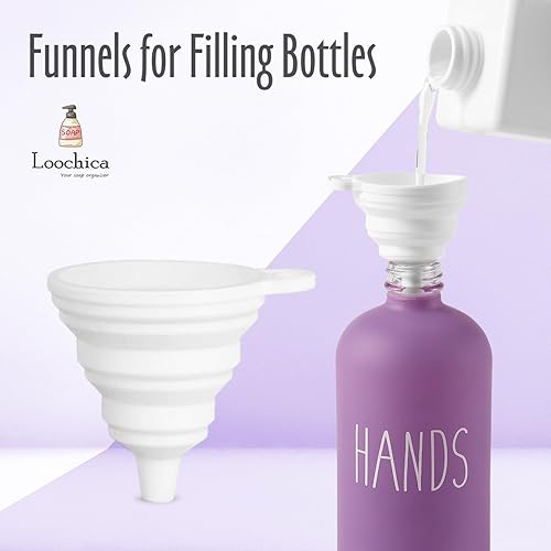 Miniatura 5 de Dispensador de jabón de cocina de vidrio lavanda, dispensador de detergente o dispensador de jabón para manos para fregadero de cocina, dispensador