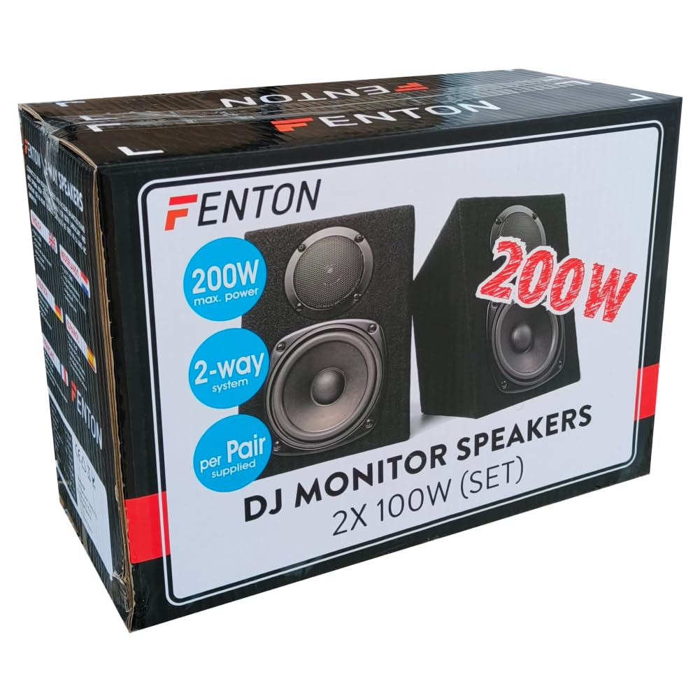 2 FENTON DMS40 170.172 casse acustiche a 2 vie, nere, diffusori hifi, 2 x 30 watt rms e 2 x 100 watt max, impedenza 8 ohm, 90 db spl, per casa, da ascolto, a coppia