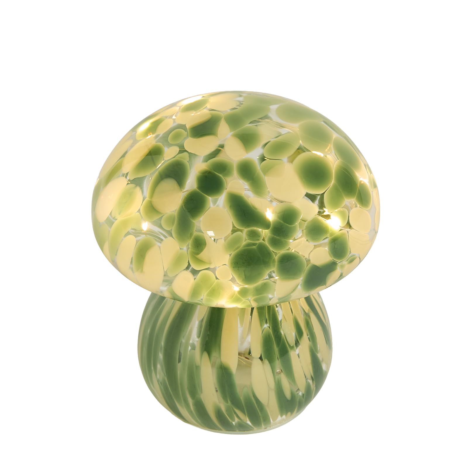 OHS Toadstool Glass Lamp Bedside Light Night Lamp Battery Night Light, Sage