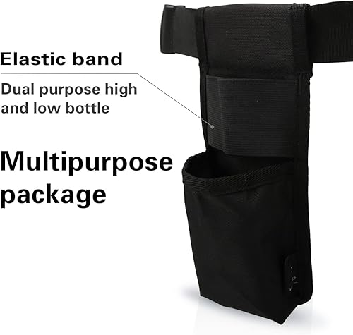 Miniatura 2 de LANLAOER Funda flexible y versátil para botella de masaje con encuadernación elástica antideslizante para aceite de masaje (1 bolsillo, negro)